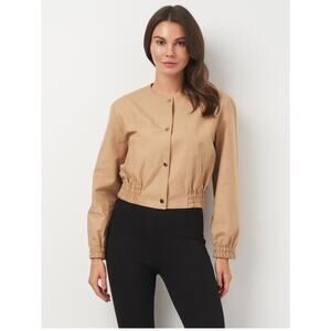 NEW Zara Cotton Bomber Jacket Size Small Tan